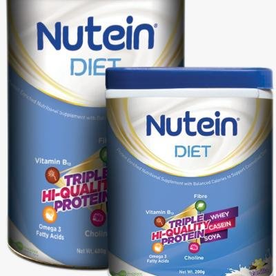 Nutein Diet Triple Hi-Quality Protein Powder – Balanced Nutritional Supplement with Whey, Casein & Soya Protein | Vanilla Flavour