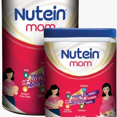 Nutein Mom Triple Hi-Quality Protein Powder – Complete Maternal Nutritional Supplement with Whey, Casein & Soya Protein | Vanilla Flavour